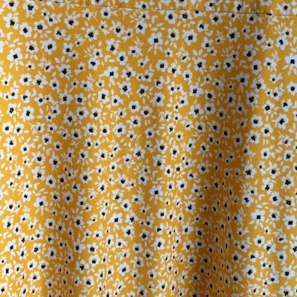 2 Dye 4 Yellow floral print summer dress with keyhole cut out back size L - Picture 6 of 14